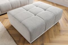 Moderner Hocker ELEGANCIA 110cm champagner beige Cord Fußhocker Sitzhocker