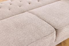 Chesterfield 3-Sitzer Sofa MAISON BELLE AFFAIRE 220cm greige Bouclé mit Schlaffunktion
