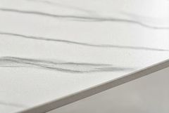 Design Couchtisch OSAKA 110cm weiß Keramik schwarz Sterngestell Metall