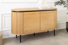 Modernes Sideboard ATELIER 120cm natur Eiche schwarz Metall vier Fächer