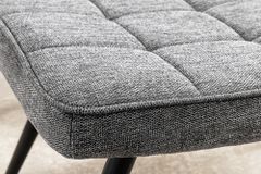 Moderner Hocker SCANDINAVIA grau Strukturstoff Metallbeine Fußhocker