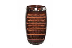 Massives Weinregal BODEGA 80cm coffee braun Pinie Fass-Bartisch für 23 Flaschen