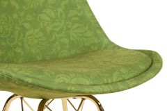 Design Stuhl SCANDINAVIA MEISTERSTÜCK grün Chenille gold Metall