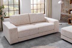 Großes Sofa LOFT 210cm champagner beige Chenille 3-Sitzer Couch Taschenfederkern