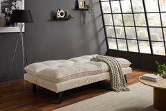 Modernes Schlafsofa COCOONING 190cm beige Cord 3-Sitzer Couch