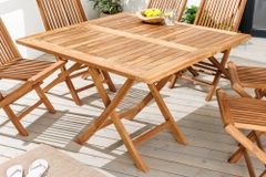 Massiver Esstisch EMPIRE TEAK 100cm natur Teakholz klappbar