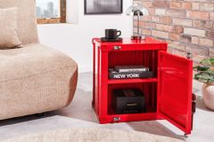 Container-Schrank GLOBETROTTER 50cm rot Metall Nachttisch Beistellschrank
