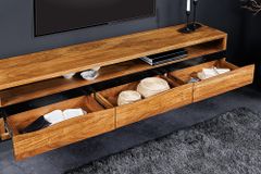 Hängendes TV-Lowboard MAMMUT 160cm braun Akazie honey finish Massivholz Baumkante