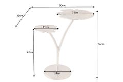 Dekorativer Beistelltisch GINKGO LEAFS 50cm silber handmade Metall