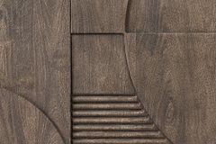 Massives Sideboard ART DECO 170cm grau Mangoholz 3D-Front