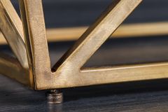 Abstrakter Konsolentisch DIAMOND 120cm natur messing Mangoholz Metallgestell