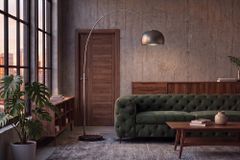 Ausziehbare Bogenlampe LOUNGE DEAL 170-210cm chrom gebürstet Marmorfuß Stehlampe