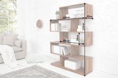 Massives Regal MAKASSAR XL 150cm braun Sheesham stone finish Bücherregal