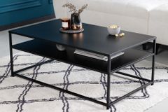 Moderner Couchtisch DURA STEEL 100cm schwarz Metall mit Ablagefach