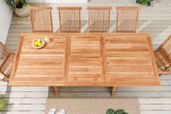 Ausziehbarer Gartentisch EMPIRE TEAK 170-230cm natur Teakholz massiv wetterfest
