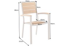 Moderner Gartenstuhl DESIGNO natur greige Aluminium stapelbar wetterfest