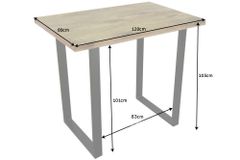 Massiver Bartisch IRON CRAFT 120cm natur Mangoholz Stehtisch Industrial Design
