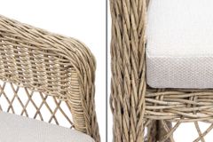 In- und Outdoor Garten-Set ELYSEE natur taupe Polyrattan Aluminium inkl. Tisch Kissen