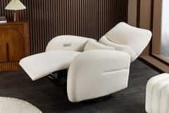 Elektrischer Kinosessel PRIORITY beige inkl. Kissen 360° drehbar mit USB-Anschluss