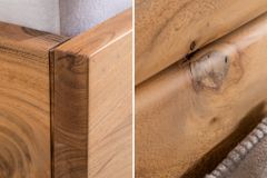 Massivholz Bett AMAZONAS 180x200cm Akazie Baumkante natur Doppelbett