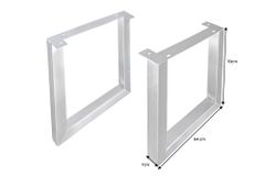 2er Set Tischgestell U-FRAME 70cm Edelstahl gebürstet matt Tischbeine Kufe Esstisch