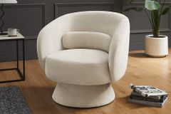 Drehbarer Design Sessel BOSSA NOVA beige Chenille