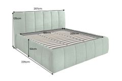 Design Boxbett ADLON 180x200cm petrol grün Chenille Cremona mit Stauraum und Lattenrost