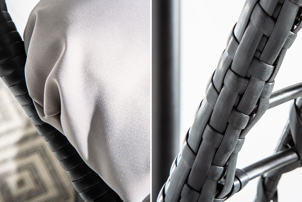 In- und Outdoor Hängesessel LOFT WIDE grau schwarz Hängestuhl inkl. Kissen wetterfest