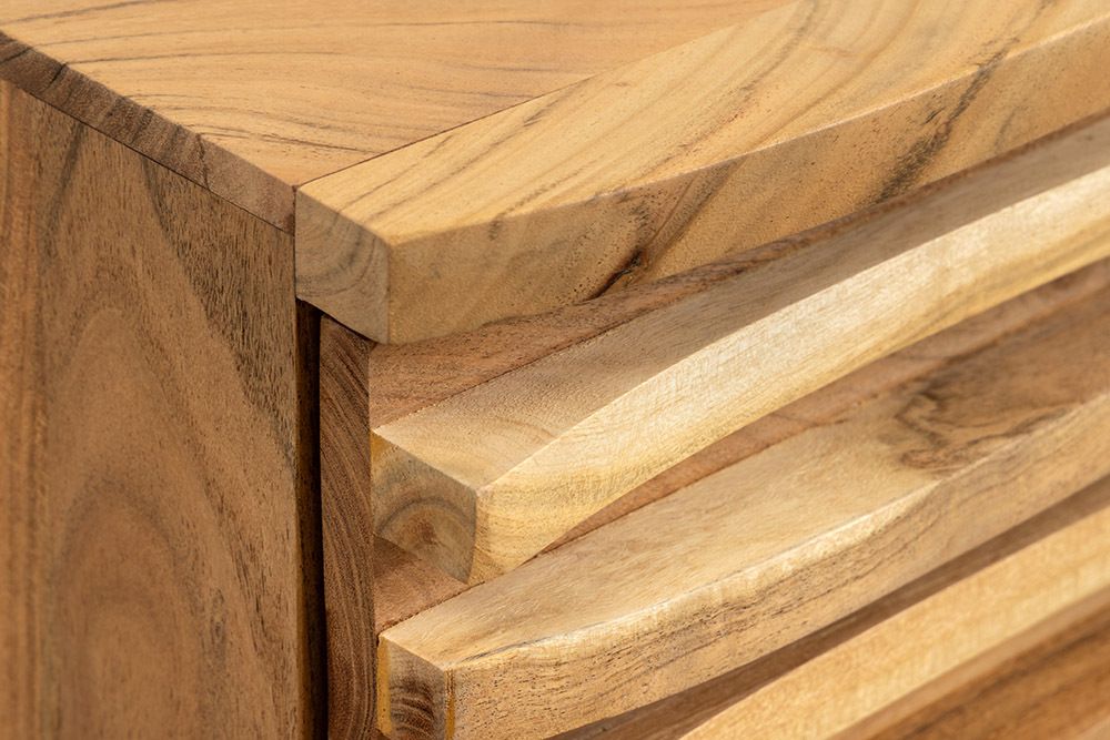 Hängendes Sideboard RELIEF 175cm natur Akazie Massivholz mit Schubladen