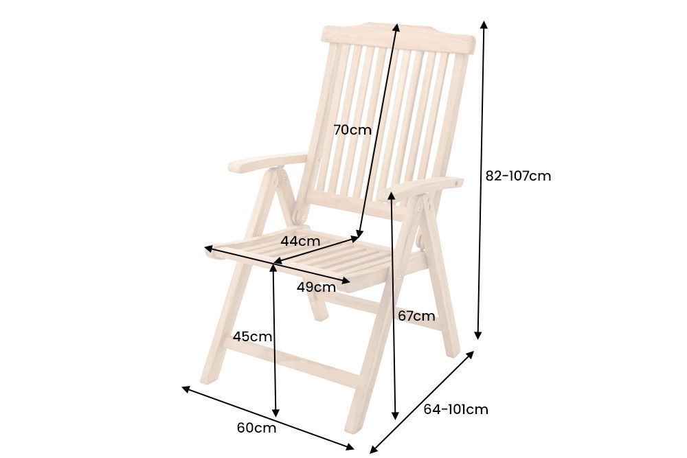 Massiver Gartenstuhl EMPIRE TEAK Teakholz klappbar