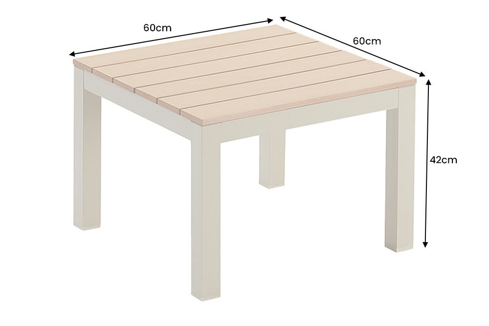 Outdoor Gartentisch ORLANDO LOUNGE 60cm greige natur Aluminium wetterfest