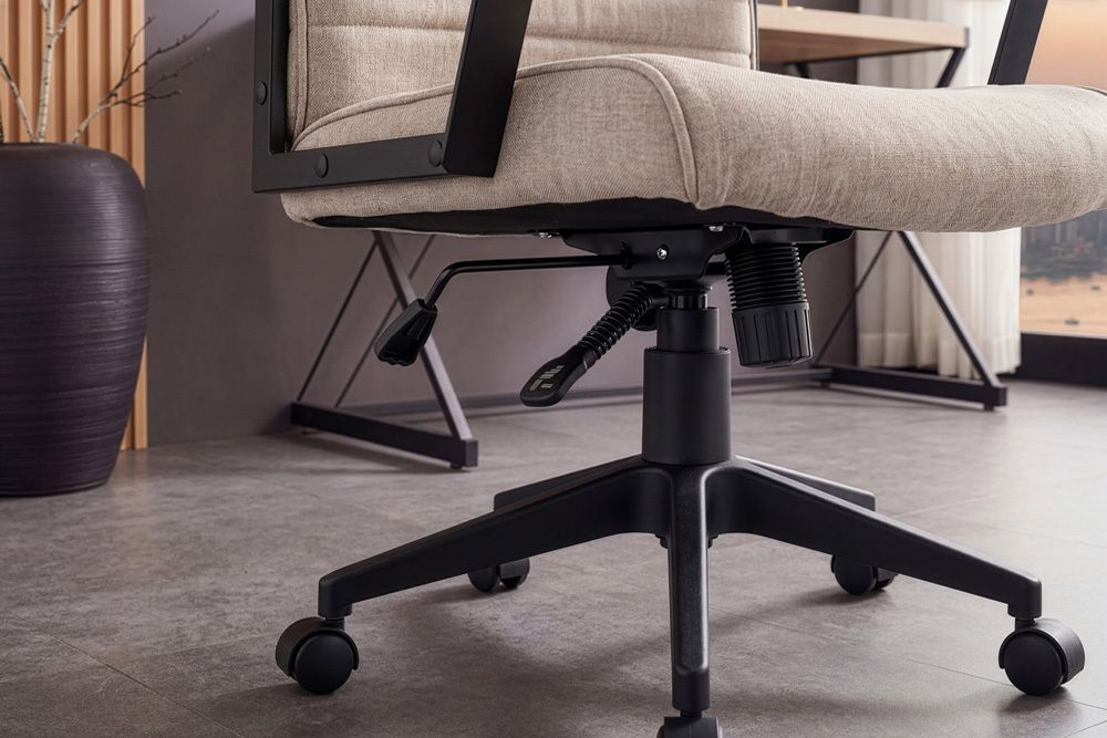 Höhenverstellbarer Bürostuhl LAZIO taupe Vogue Velours Samt drehbar mit Rollen