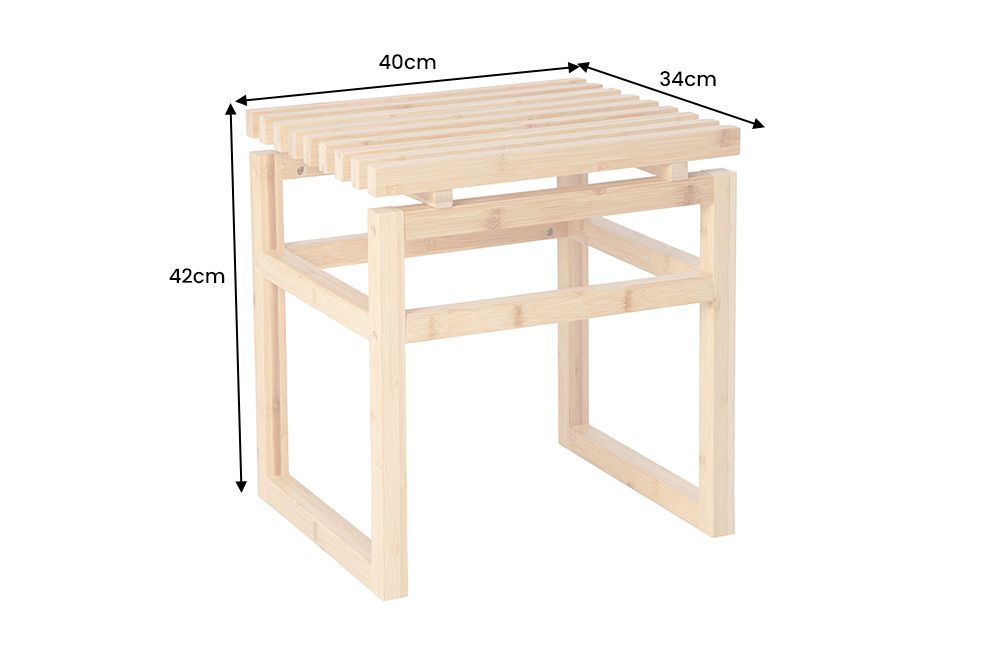 Design Sitzhocker LAGOON SPA 40cm Bambusholz Badhocker