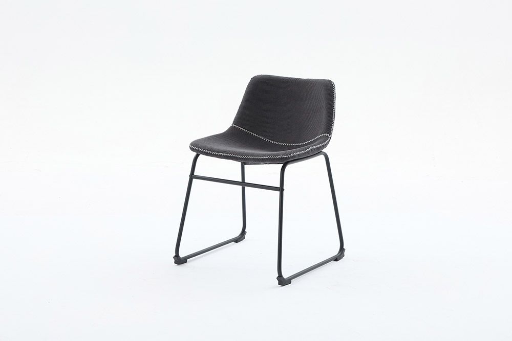 Industrial Design Stuhl DJANGO grau Cord mit Metallgestell