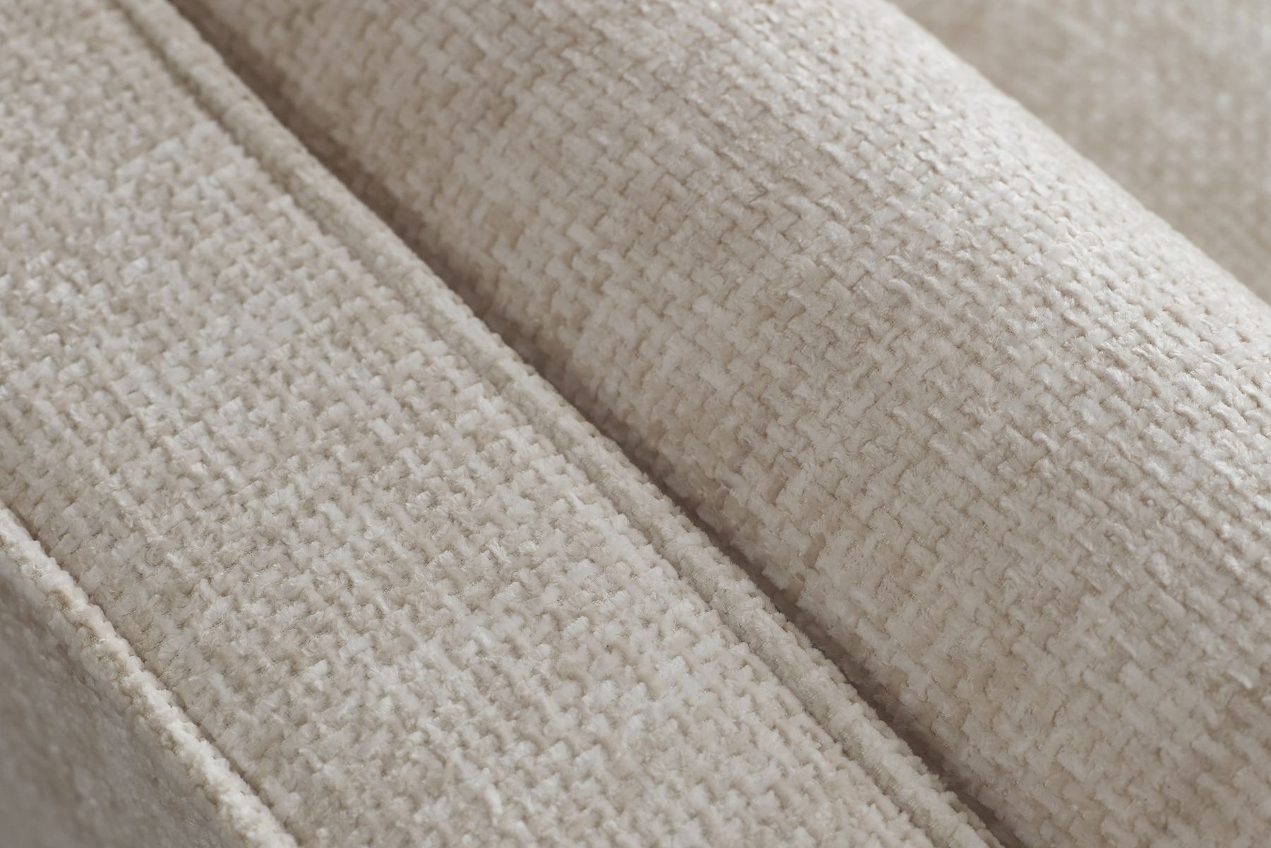 Design Sofa COZY VELVET 220cm beige Chenille Federkern 3-Sitzer mit goldener Kappe