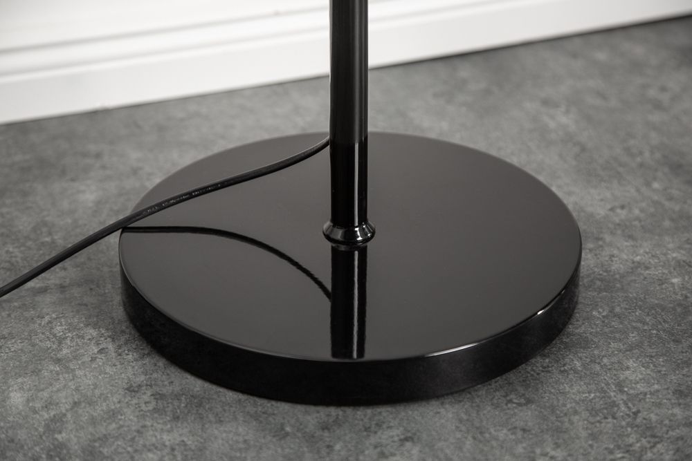 Design Stehlampe LEVELS 163cm schwarz grau mit 3 Leinenschirmen