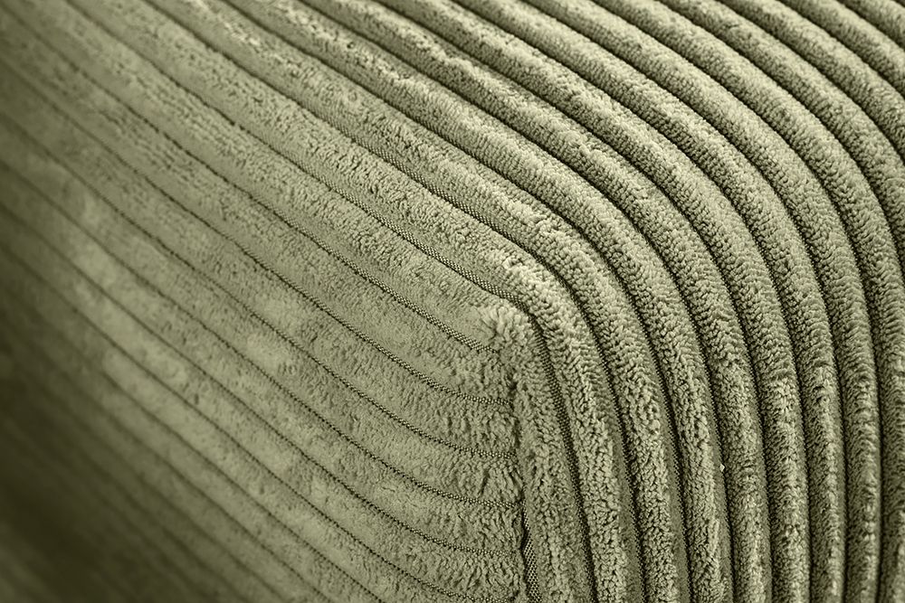Modernes Ecksofa KENT 220cm grün Cord inkl. Hocker Federkern L-Form Wohnlandschaft