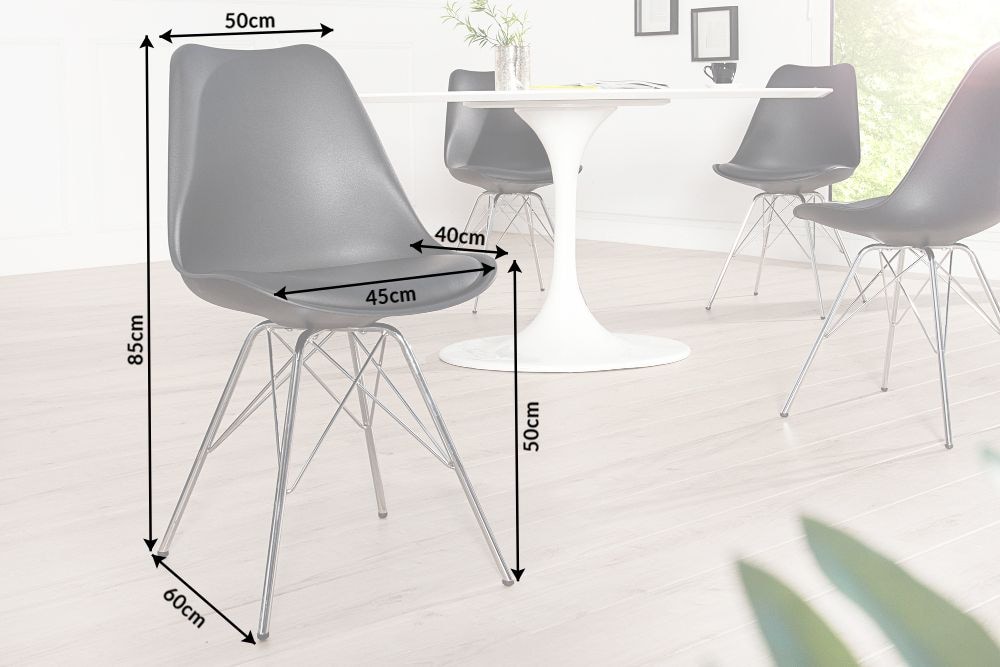 Retro Stuhl SCANDINAVIA MEISTERSTÜCK schwarz verchromtes Gestell