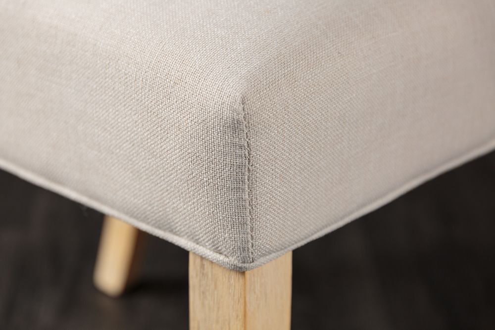 Eleganter Stuhl CASTLE beige mit Chesterfield Steppung