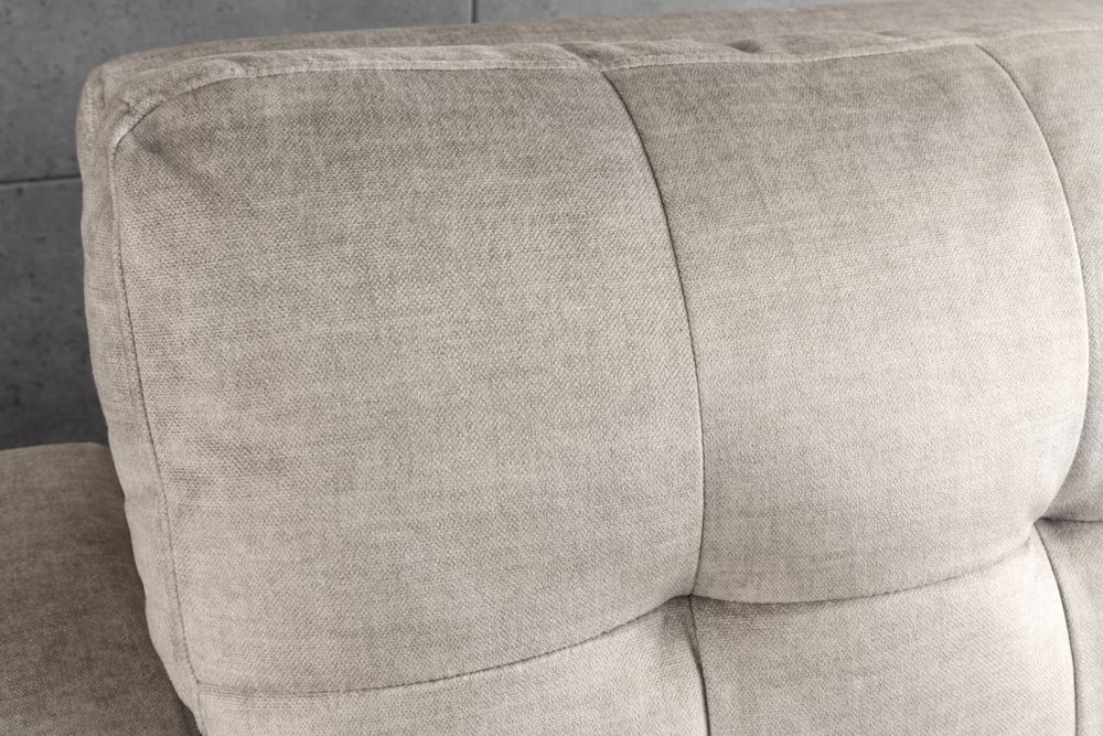 Sofa mit Schlaffunktion SMART 140cm champagner beige hochwertiger Vogue Seiden Samtstoff