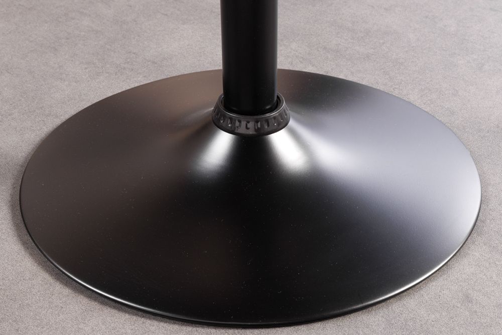 Retro Barhocker MANHATTAN schwarz Kunstleder Walnussholz drehbar höhenverstellbar