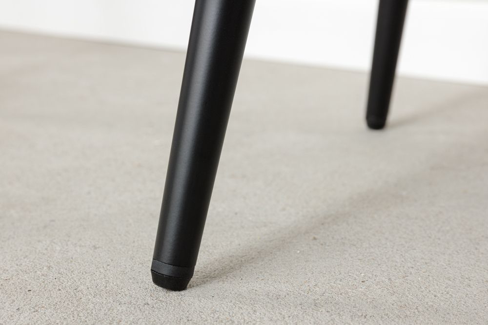 Design Barhocker MILANO grau Samt Barstuhl mit Lehne Metall schwarz Chesterfield-Steppung