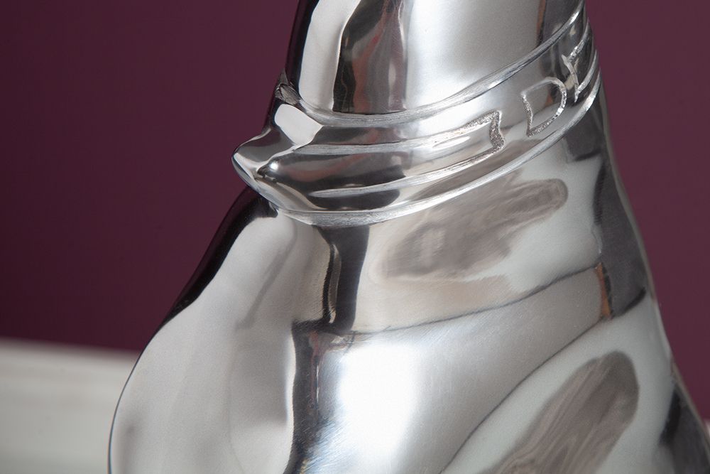 Elegante Windhund Skulptur GREYHOUND 70cm Aluminium Design Figur