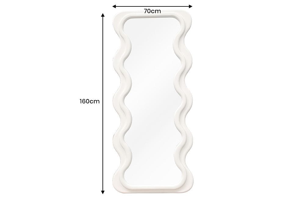 Design Wandspiegel CURVY 160cm weiß