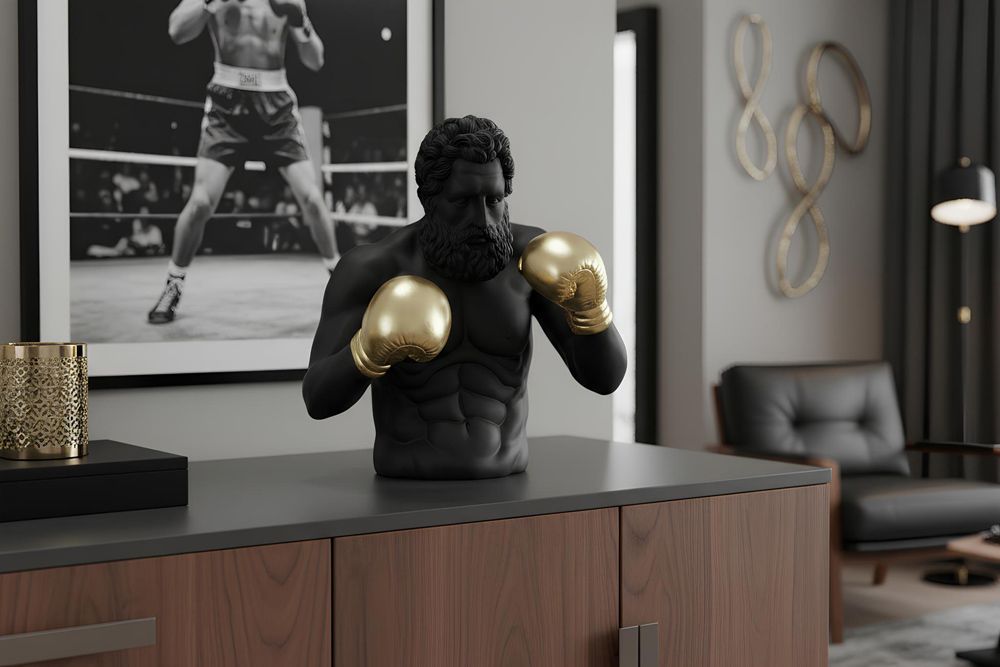 Einzigartige Statue BOXER 50cm schwarz gold handmade Skulptur Deko-Figur » Jetzt kaufen