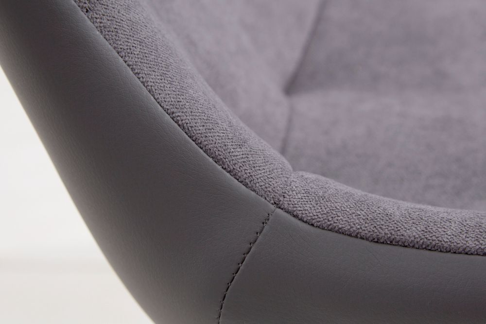 Design Stuhl DIVANI hellgrau Metallgestell schwarz im Retro Stil