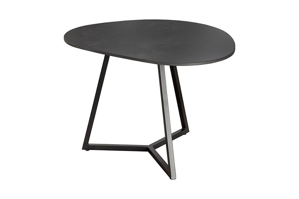Design Couchtisch MARVELOUS 70cm anthrazit Marmor Keramik schwarzes Metall