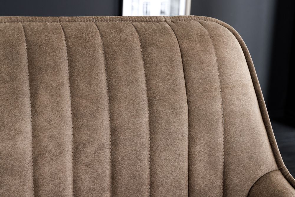 Design Sitzbank TURIN 160cm taupe schwarz Metallbeine mit Armlehne