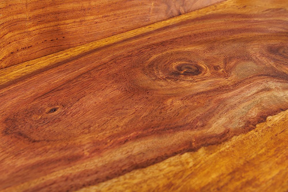 Massives Wandregal MAKASSAR 80cm braun Sheeshamholz stone finish handmade