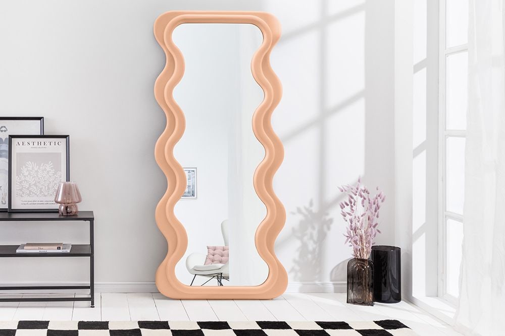 Design Wandspiegel CURVY 160cm apricot Pastell Spiegel